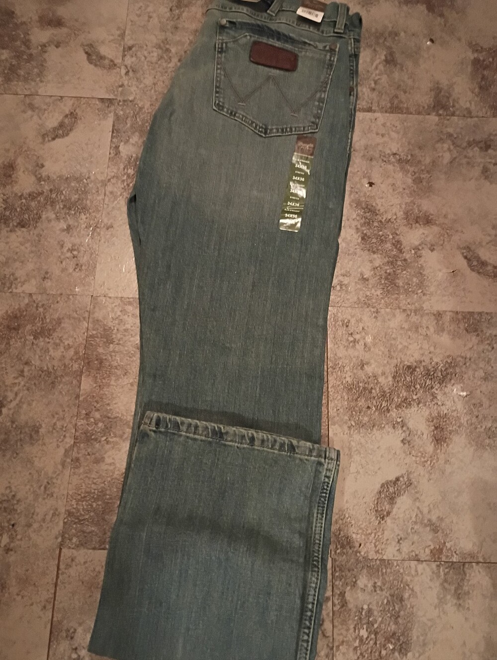 Wrangler Men Retro Jean 34x36 Slim Straight Blue Denim Western